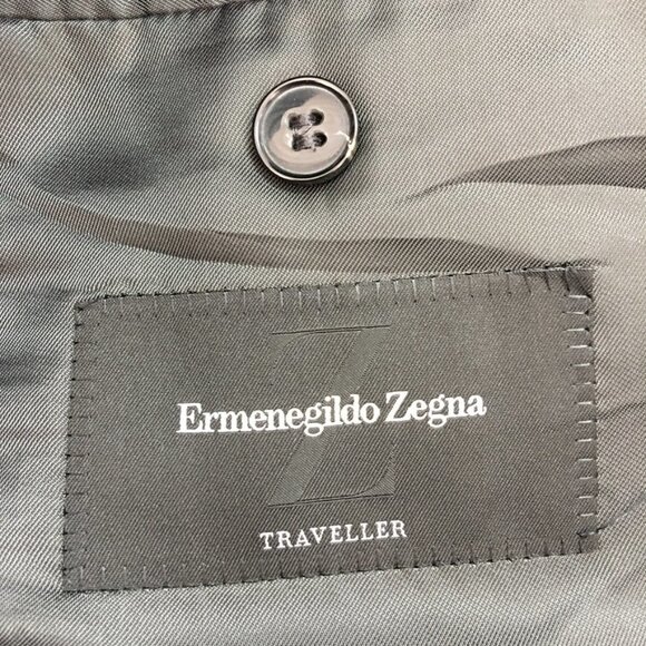 Ermenegildo Zegna Traveller Charcoal Gray Three Button Blazer Jacket Size 56R - Picture 11 of 12